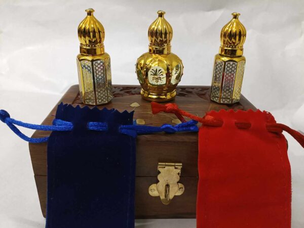 3 Attar Combo Set Free Wooden Attar Box